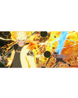 Naruto desk pad, 36x16 inches, featuring Naruto in full power mode, with fiery energy and explosions, bringing intense action to your workspace.