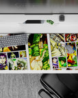 36x16 inches desk pad with multiple Joestar generations from JoJo’s Bizarre Adventure, showcasing the family legacy in intense action shots and bold design.