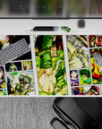 40x20 inches desk pad with scenes from multiple Joestar generations, showcasing the legacy of the Joestar family in dynamic action shots and bold colors.