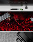 40x20 inches desk pad with Ainz Ooal Gown from Overlord, showcasing his commanding presence and dark power in a fiery, anime-inspired design.