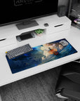 Artistic 32x12 inches mouse pad with the Thousand Sunny from One Piece, blending the ship’s journey through the ocean with a stunning sky.