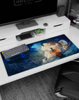 Artistic 36x16 inches desk pad with the Thousand Sunny from One Piece, blending the ship's adventure with a breathtaking sky and waves.