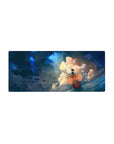 Mouse pad featuring the Thousand Sunny from One Piece, 28x12 inches, cutting through waves under an epic sky, capturing the adventure’s essence.