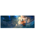 Compact 32x12 inches mouse pad featuring the Thousand Sunny from One Piece, sailing through waves with an epic sky, bringing adventure to your desk.