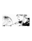 28x12 inches anime mouse pad with black-and-white manga close-up showdown, chain pulled tight.