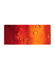 Streamlined Amber Flow Desk Mat 28x12 featuring liquid-like bubbles for bold workspace energy