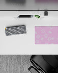 14x10 inches mouse pad featuring Starry Dream design, with pastel pink and playful white stars and doodles for a cute, lighthearted desk vibe.