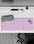 32x12 inches mouse pad with Starry Dream design, showcasing pastel pink with white stars and doodles for a cute, fun atmosphere at your desk.