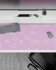 36x16 inches desk pad with Starry Dream design, showcasing pastel pink, white stars, and doodles for a fun and whimsical desk vibe.