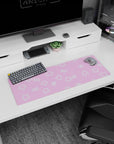 Artistic 32x12 inches mouse pad featuring Starry Dream design, with pastel pink, white stars, and doodles for a lighthearted, whimsical workspace.