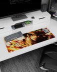 Small but impactful 32x12 mouse pad showcases Portgas D Ace's fiery energy with intricate artistry