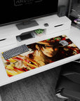Warm strokes artwork on 36x16 mouse pad captures Portgas D Ace's iconic presence in stunning detail