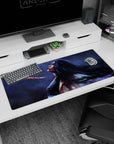 Anime mouse pad 36x16 in featuring Retsu Unohana from Bleach, depicted in a haunting, painterly style with a bloodstained blade.