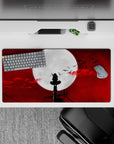 Mysterious Moonlit Shadow 32x16 mouse pad with dark skies and birds for chilling fan aesthetics