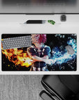 Striking 32x16 mouse pad combines Shoto's fiery passion and icy resolve for impactful visual appeal