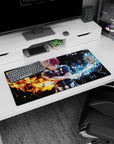 Complex Todoroki design on 32x16 mouse pad brings My Hero Academia's duality to life with vibrant art