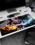 Fierce Todoroki design on 40x20 mouse pad perfect for celebrating My Hero Academia's complex hero aesthetics