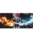 Shoto Todoroki mouse pad 36x16 with flames and ice theme for immersive and powerful anime decor