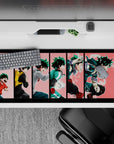 36x16 inches desk pad with Midoriya’s evolution, capturing the stages of his transformation in My Hero Academia.