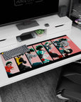 Artistic 36x16 inches desk pad featuring Midoriya’s growth, from hopeful boy to hero, in a bold and vibrant design.