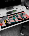 Large 40x20 inches desk pad featuring key stages of Midoriya’s journey, embodying his growth and determination.