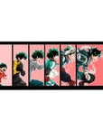 My Hero Academia desk pad, 36x16 inches, showcasing Izuku Midoriya’s transformation into a hero with vibrant, dynamic artwork.