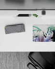 Small-sized 14x10 mouse pad with Tsuyu's tranquil scene adds gentle charm to any desk or workspace