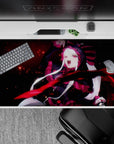 40x20 inches desk pad with Shalltear Bloodfallen from Overlord, showcasing intense expression and fierce energy in a bold design.