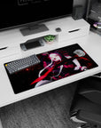 Modern 32x16 inches mouse pad with Shalltear Bloodfallen from Overlord, showcasing intense aura and dark beauty in a dramatic design.