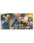 Mouse pad featuring female students of My Hero Academia, 32x16 inches, with a cozy, vibrant street scene.