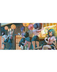 My Hero Academia desk pad, 36x16 inches, with the female students enjoying a warm and fun-filled street scene.