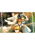 Steins;Gate anime desk pad 40x20 inches with Okabe, Kurisu, and Mayuri in a tilted street scene.