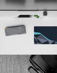 Small-sized 14x10 desk mat with geometric design adds calm, modern energy to any desk or workspace