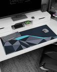 Professional artwork on 36x16 desk mat captures the essence of minimalism with structured, elegant aesthetics