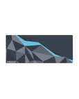 Streamlined Geometric Gray & Blue Desk Mat 28x12 featuring clean patterns for bold workspace energy