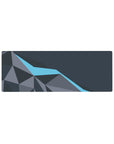 Compact Geometric Gray & Blue Desk Mat 32x12 with geometric theme for stylish and sleek desk decor