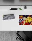 Small-sized 14x10 mouse pad with Luffy design adds vibrant One Piece energy to any desk or workspace
