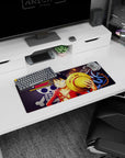 Dynamic Monkey D Luffy artwork on 28x12 mouse pad perfect for celebrating One Piece's iconic captain