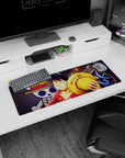 Small but impactful 32x12 mouse pad showcases Luffy's vibrant energy with intricate artistry