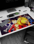 Adventurous Luffy design on 40x20 mouse pad perfect for fans chasing their own One Piece journey