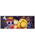 Compact Monkey D Luffy mouse pad 32x12 with straw hat theme for sleek and stylish desk decor