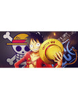 Monkey D Luffy mouse pad 36x16 with straw hat and Jolly Roger for immersive anime-inspired decor