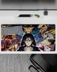 32x16 inches mouse pad with Eren in the Titan warzone, surrounded by electrified fragments and Titan shifters for a dramatic, electrified look.
