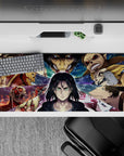 36x16 inches mouse pad with Eren in the Titan warzone, surrounded by Titan shifters and electrified fragments for a dramatic, electrifying design.