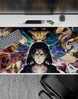 40x20 inches mouse pad with Eren facing his destiny, surrounded by Titan shifters and electrified fragments for a dramatic, battle-filled look.