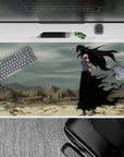 Anime desk pad 40x20 inches featuring Ichigo Kurosaki in full Hollow form from Bleach, in a desolate wasteland.