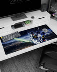 Mobile Suit Gundam 00 desk pad 36x16 inches showing Setsuna F. Seiei with Gundam Exia drawn sword.