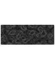 Compact 32x12 inches mouse pad with topographic contour lines, showcasing delicate white lines on a black backdrop for a calm and elegant design.
