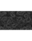Desk pad featuring a topographic contour design, 40x20 inches, with delicate white lines over a black background for a sleek, modern, and calming look.