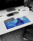 28x12 inches anime mouse pad featuring a floating lavender-haired girl reaching out in a calm blue sea.